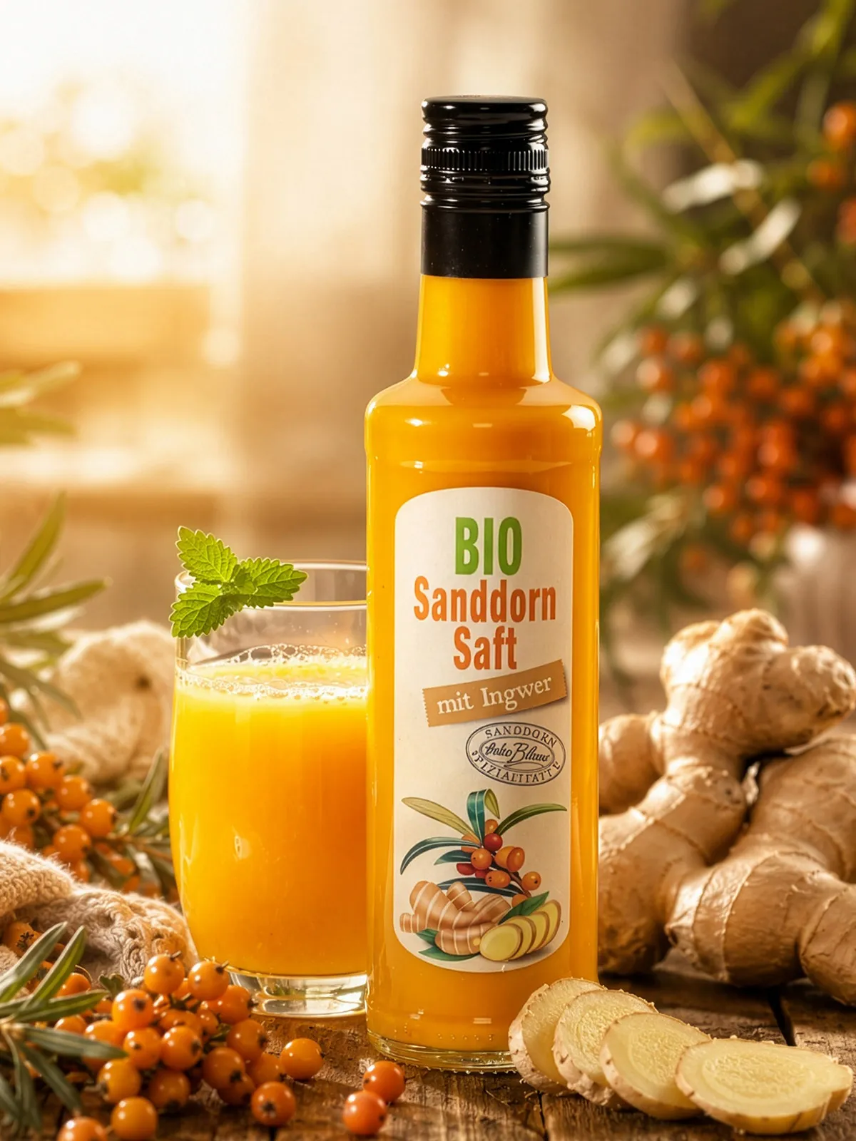 BIO Sanddornsaft mit Ingwer
