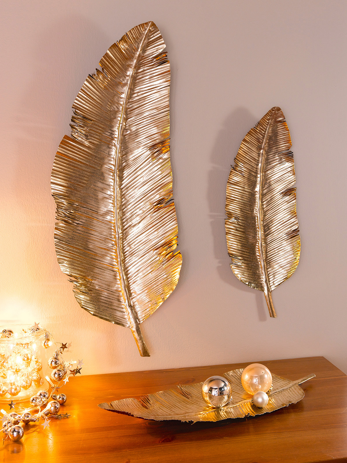 Wanddeko „Glanzfedern“