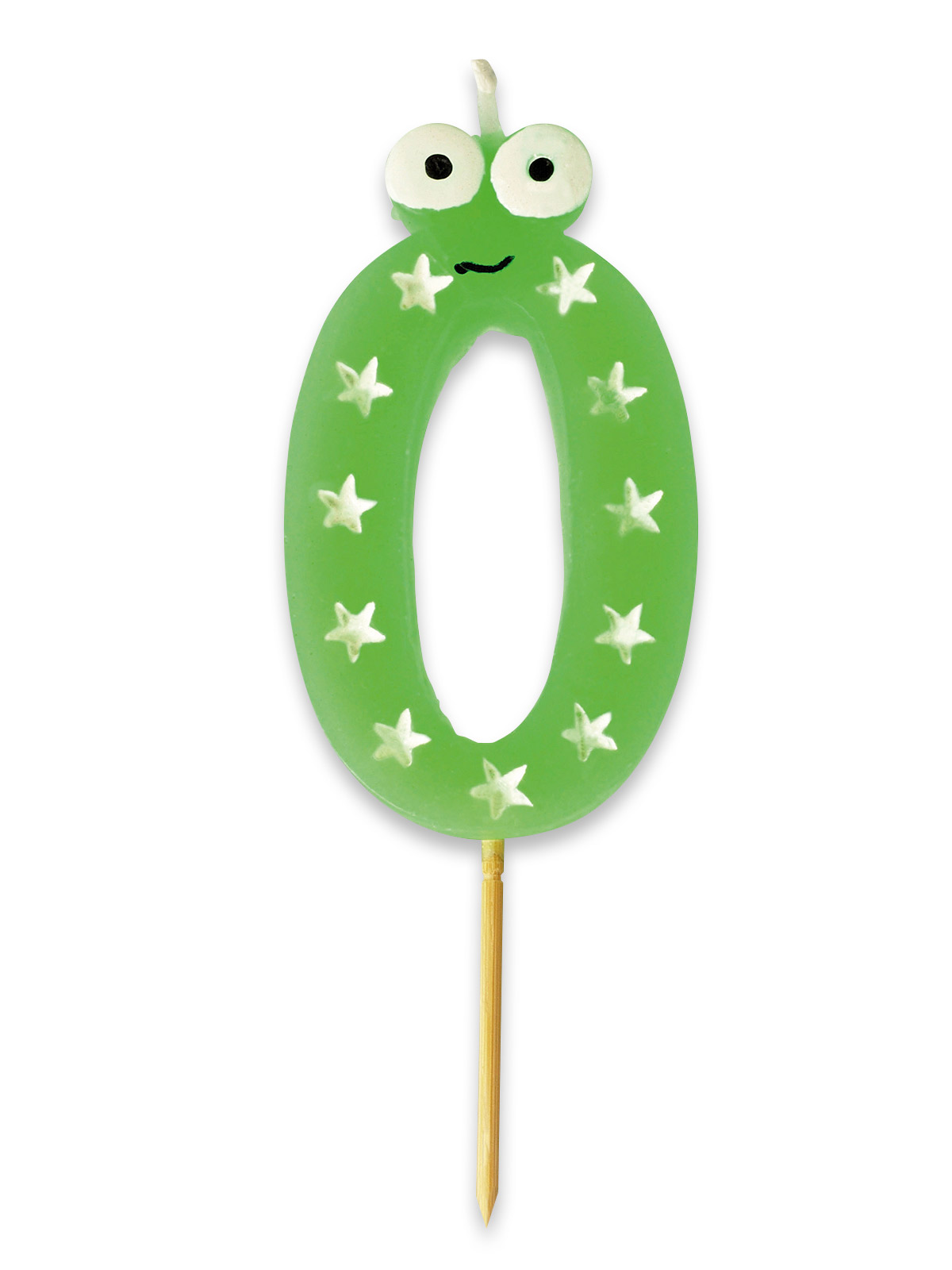 Zahlenkerzen mit lustigen Augen, Zahl „0“ Zahlenkerzen mit lustigen Augen, Zahl „0“