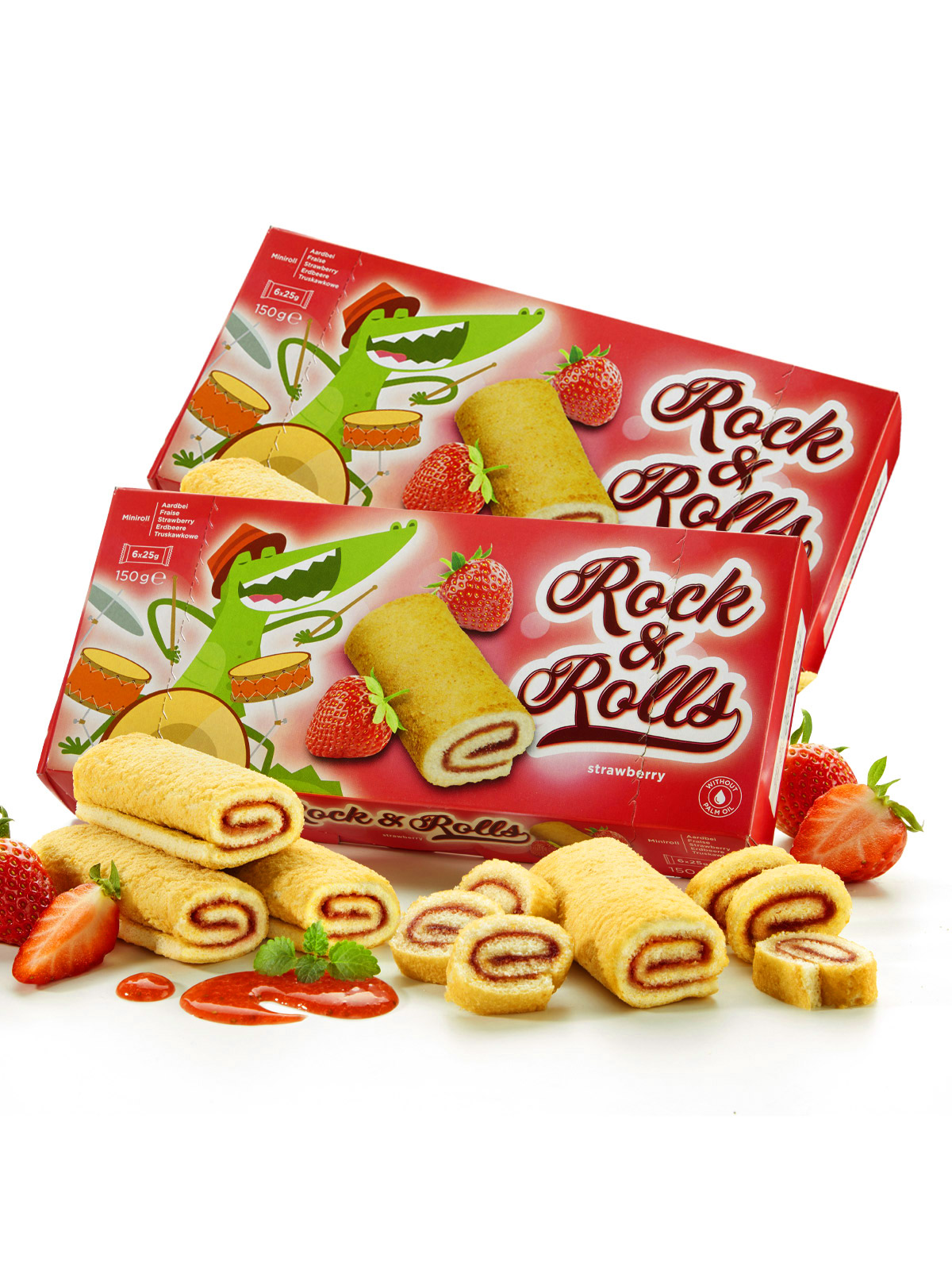 Mini-Erdbeerröllchen-Duo