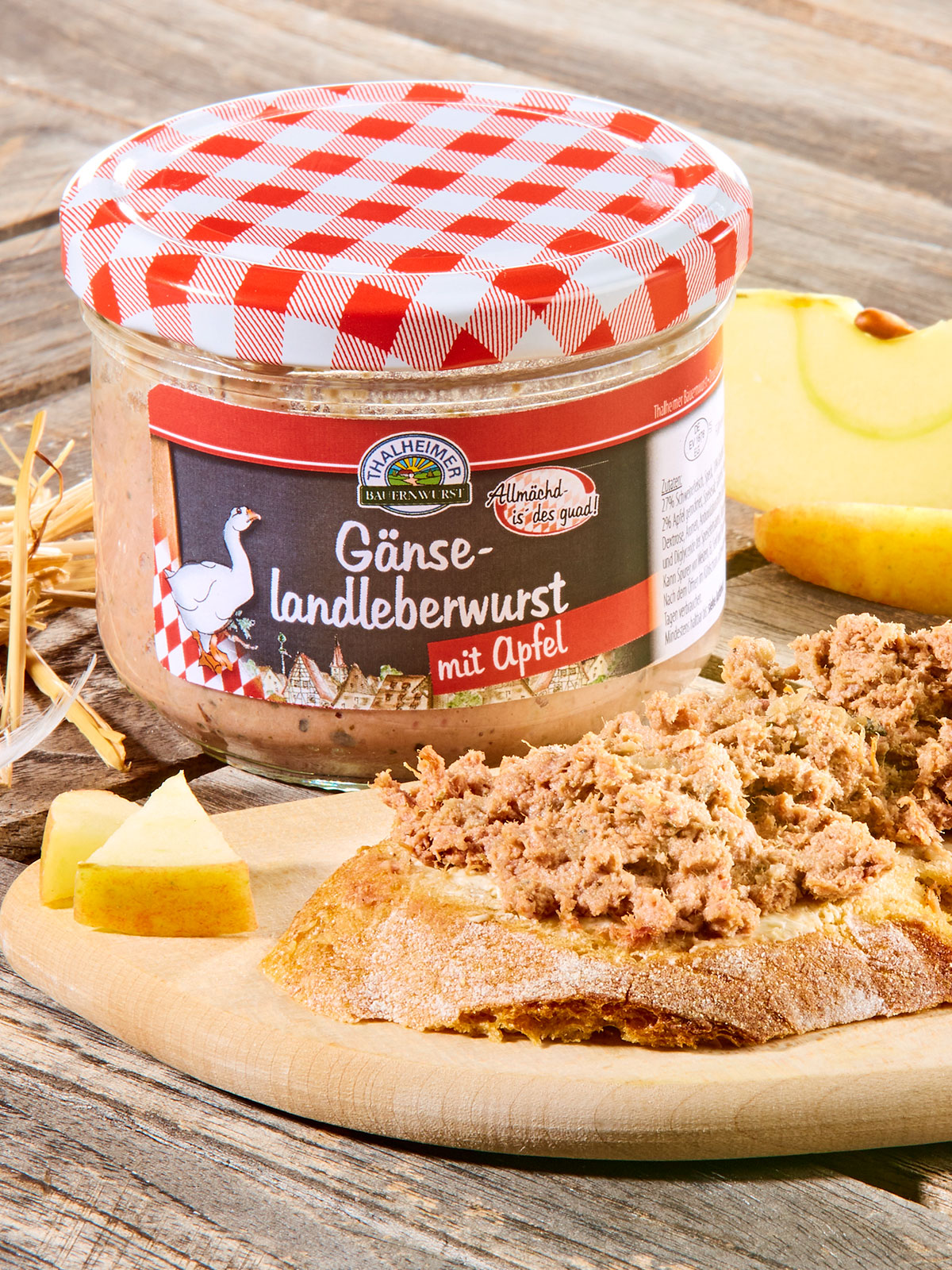 Gänse-Landleberwurst mit Apfel