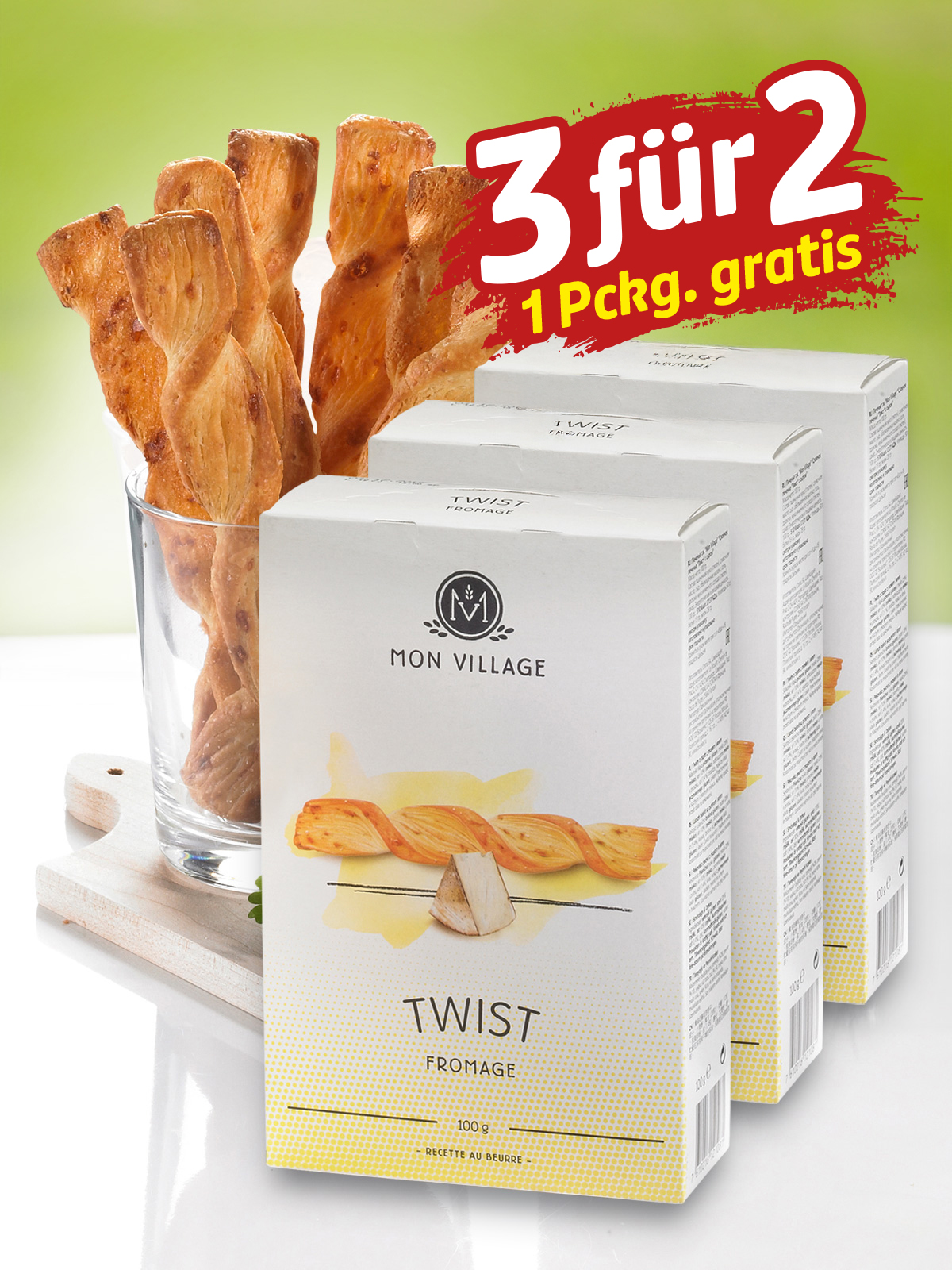 „3 für 2“ Käse & Butter Twist