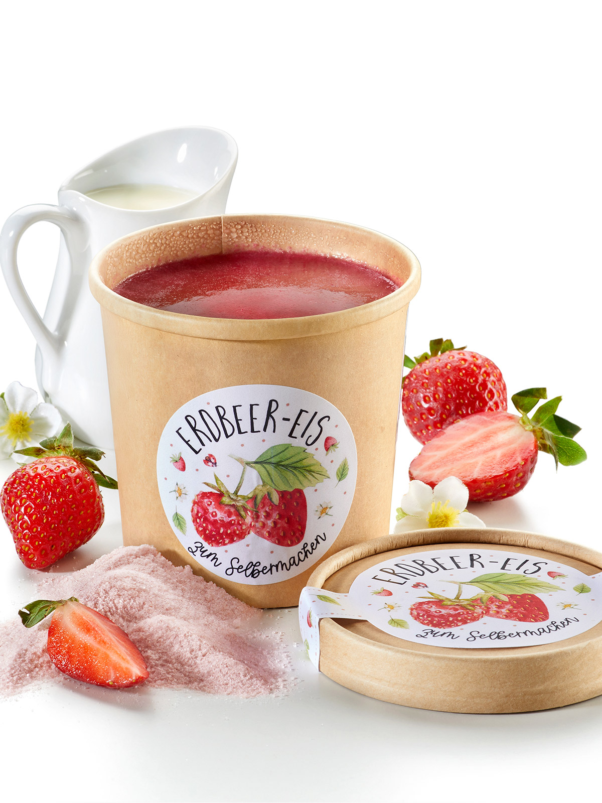 Eismischung „Erdbeere“