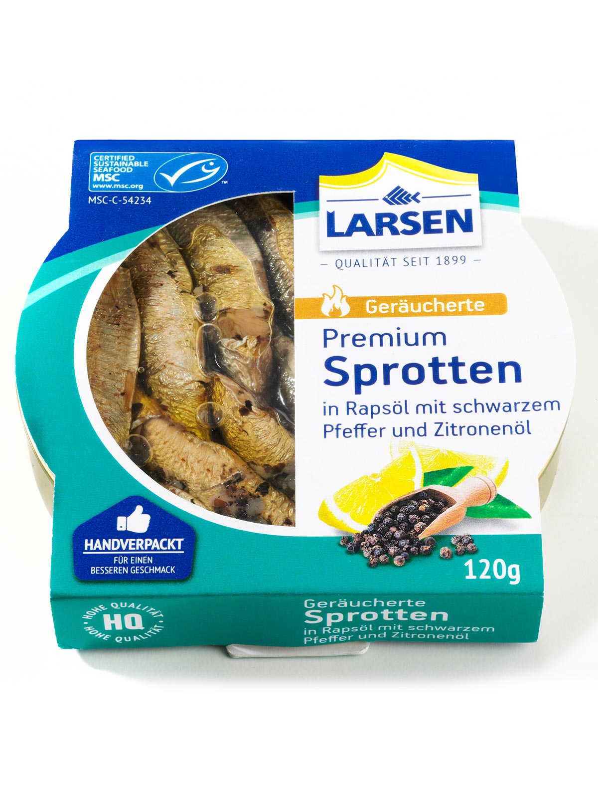 Sprotten in Pfeffer-Zitronenöl