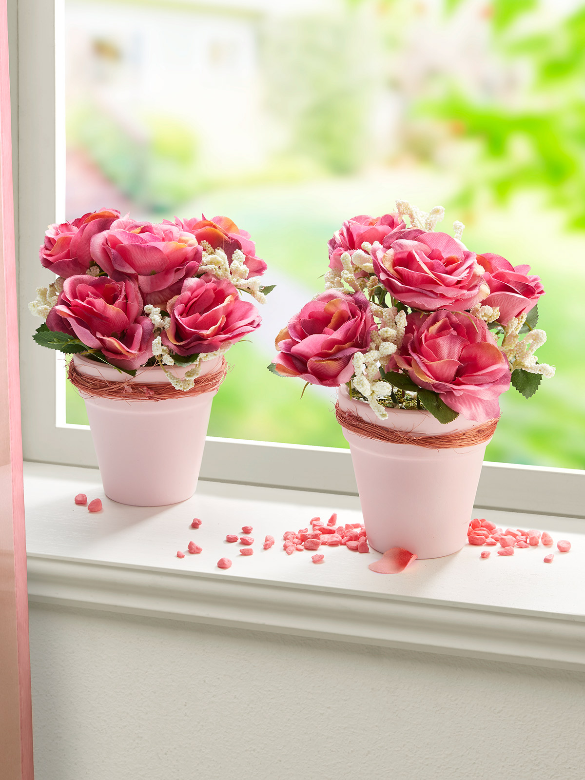 Terrakotta-Töpfchen-Duo „Rose"