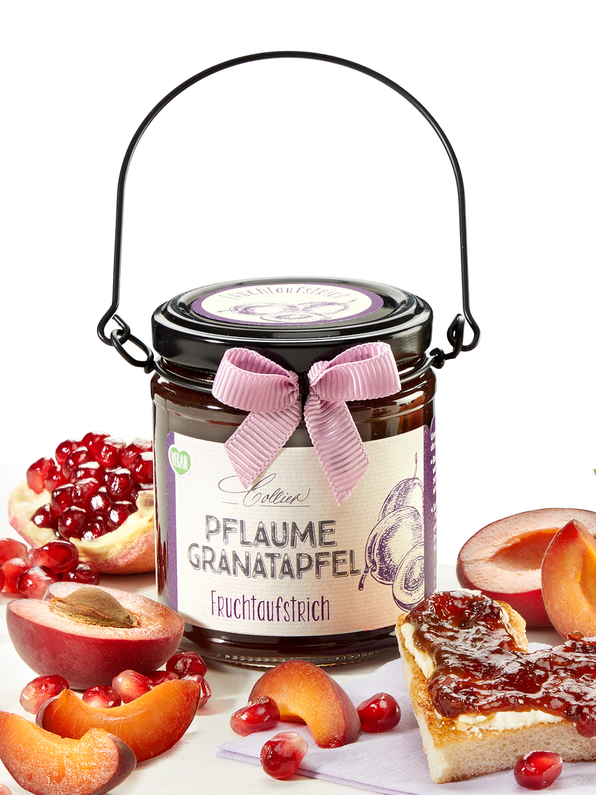 Henkelglas „Pflaume-Granatapfel“