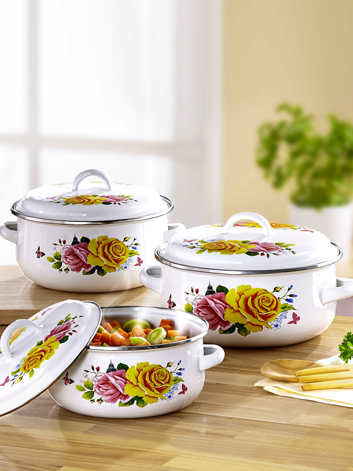 Topfset „Rosen“