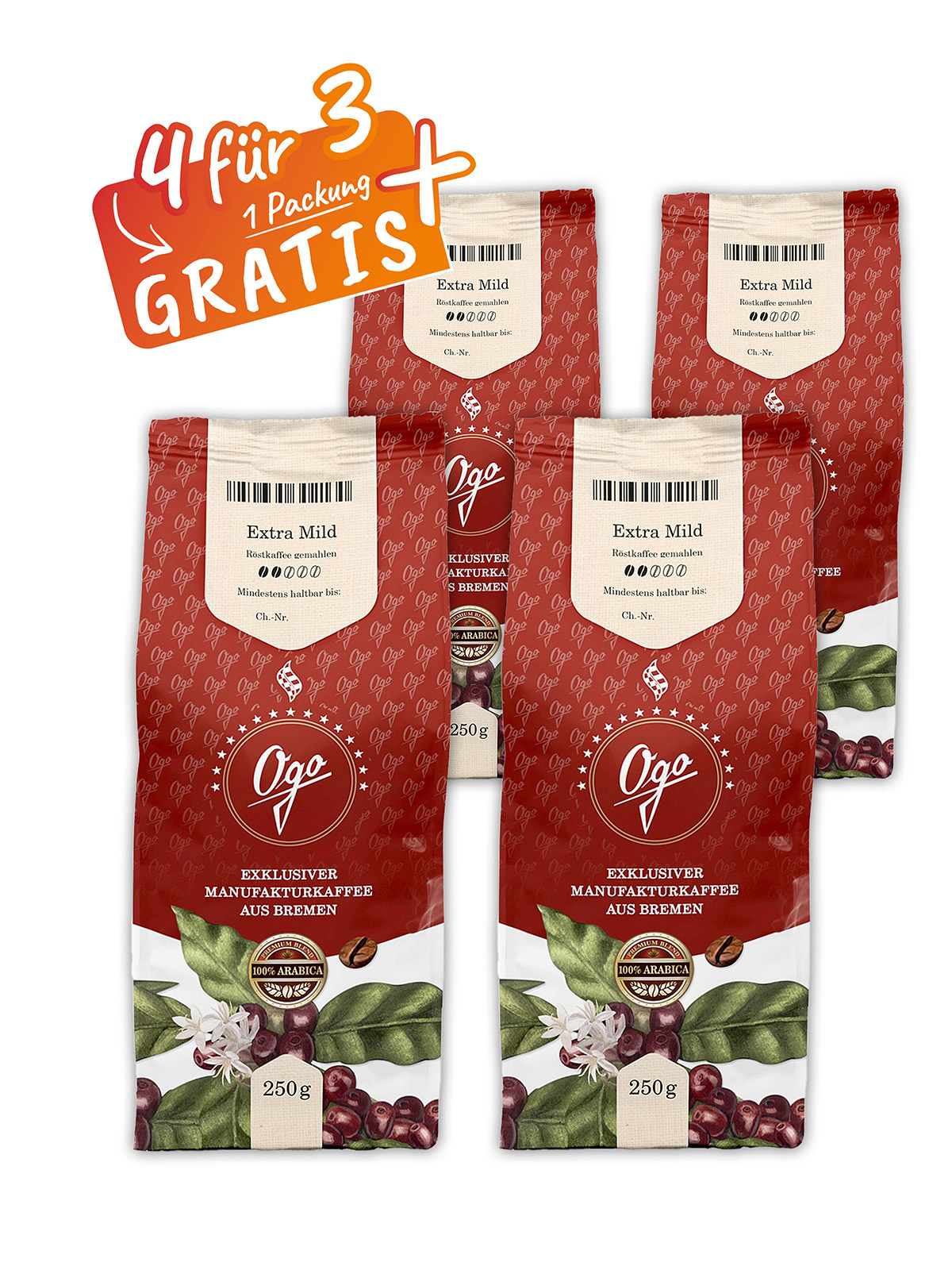 „4 für 3“ Extra Mild, Bohne