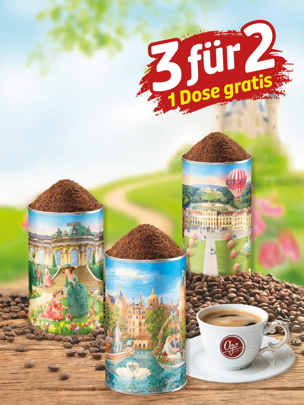 110052 „3 für 2“ Festkaffee „Schloss-Reise“ | 110052