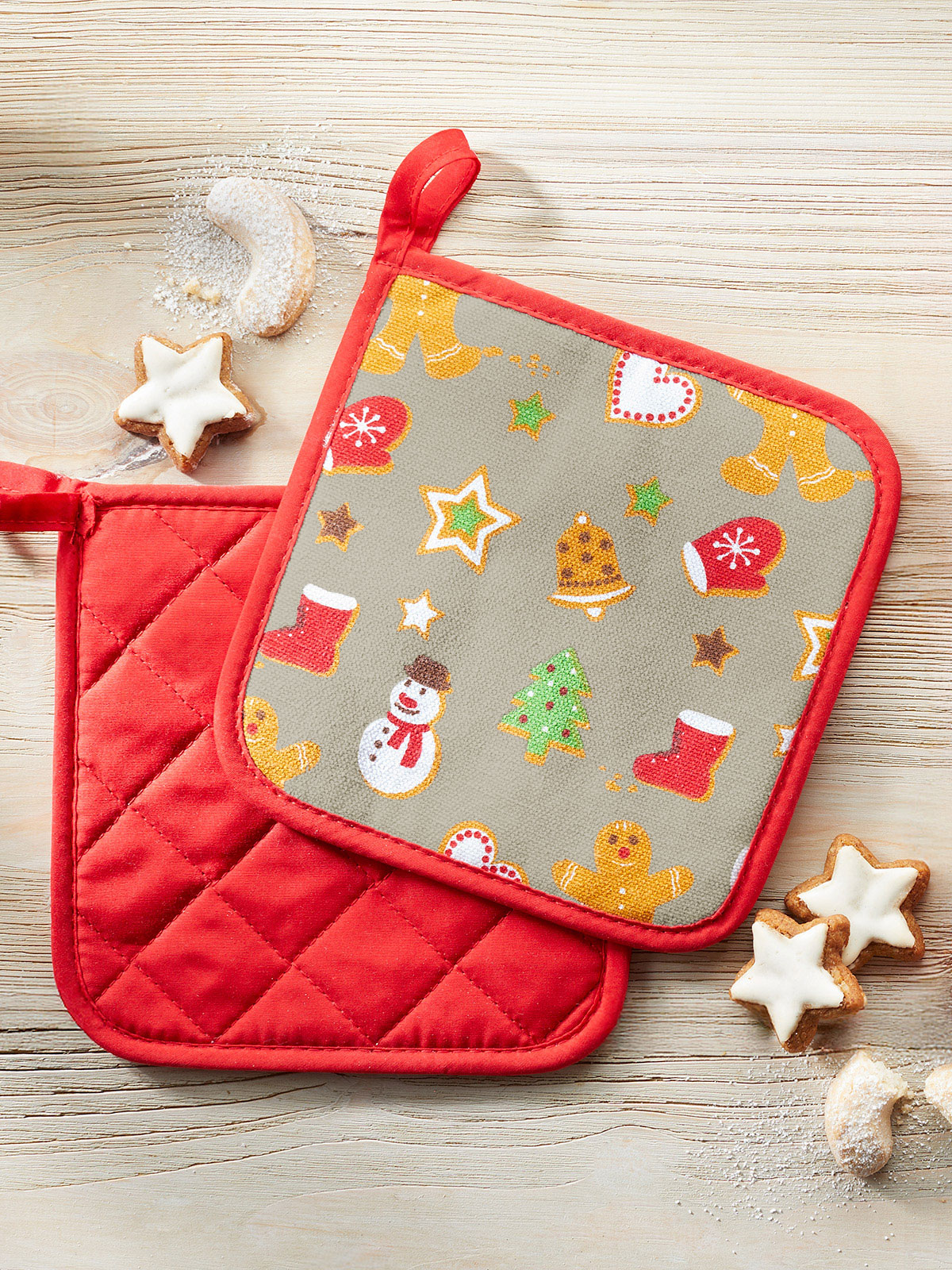 Topflappen-Duo „Winterbäckerei“ Topflappen-Duo „Winterbäckerei“