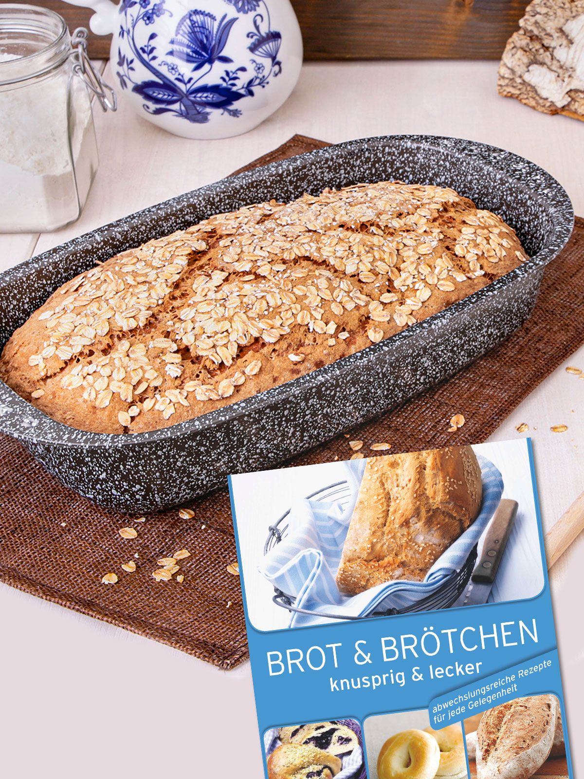 Brotback- und Bratset mit Deckel