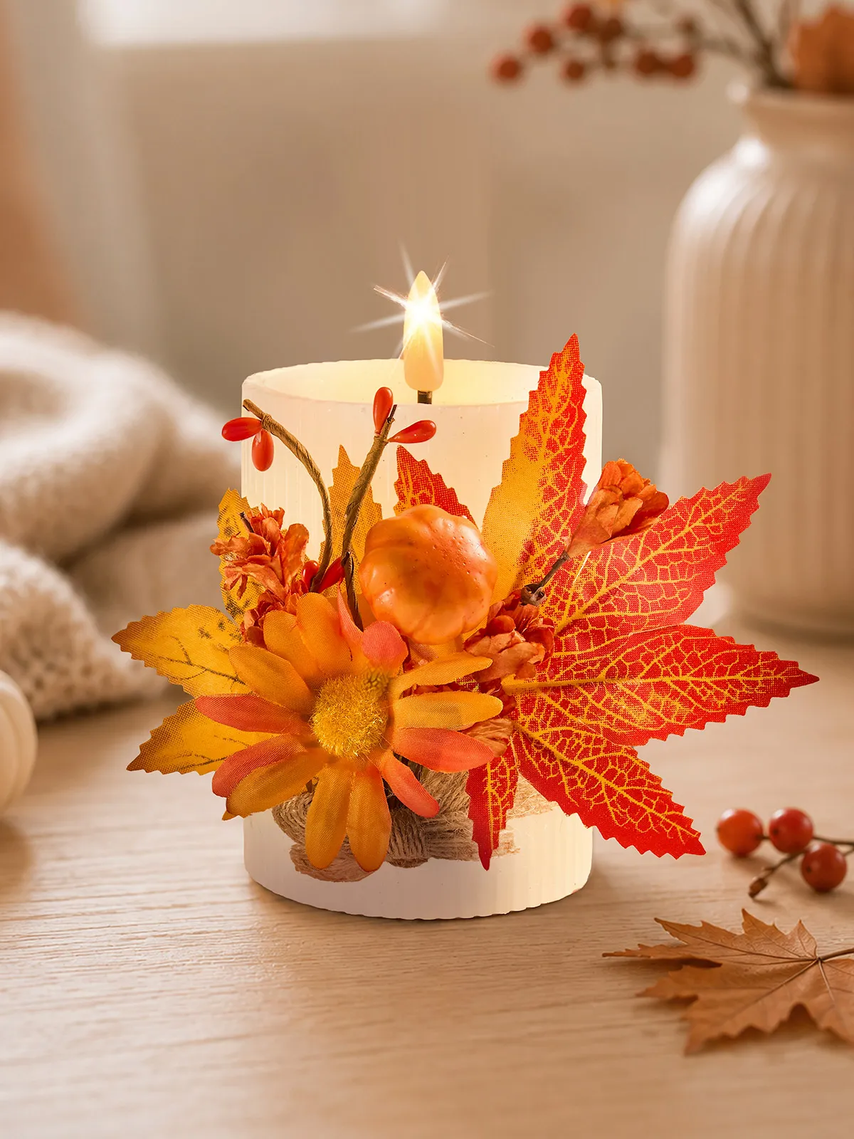 LED-Kerze „Herbstschmuck“