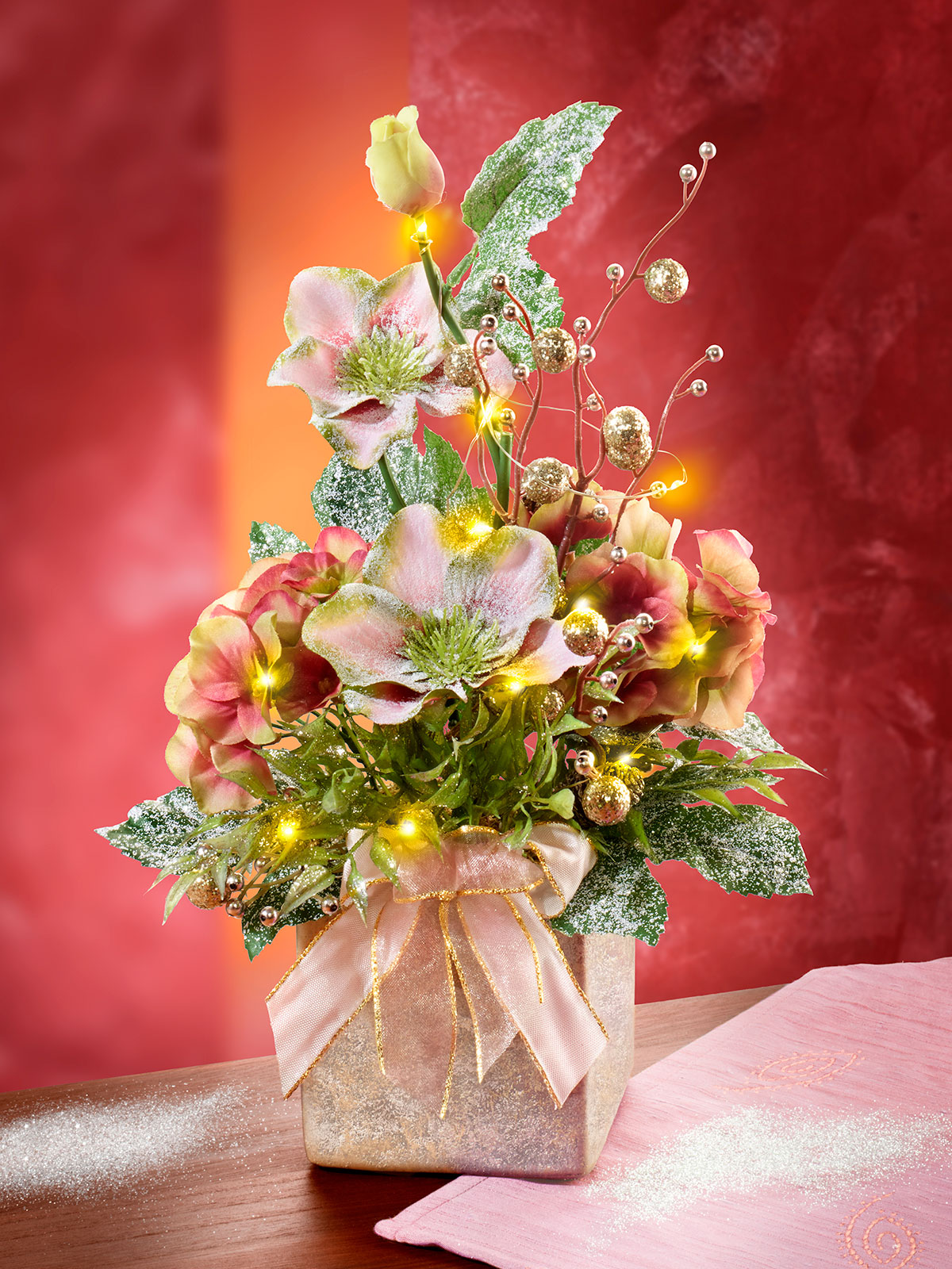 LED-Gesteck „Christrose“