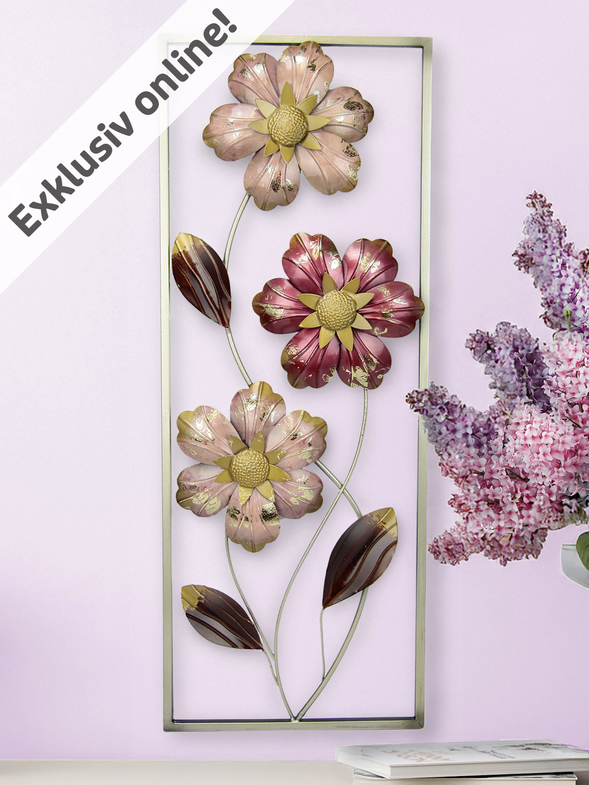 Metall-Wanddeko „Hanna“ im Rahmen