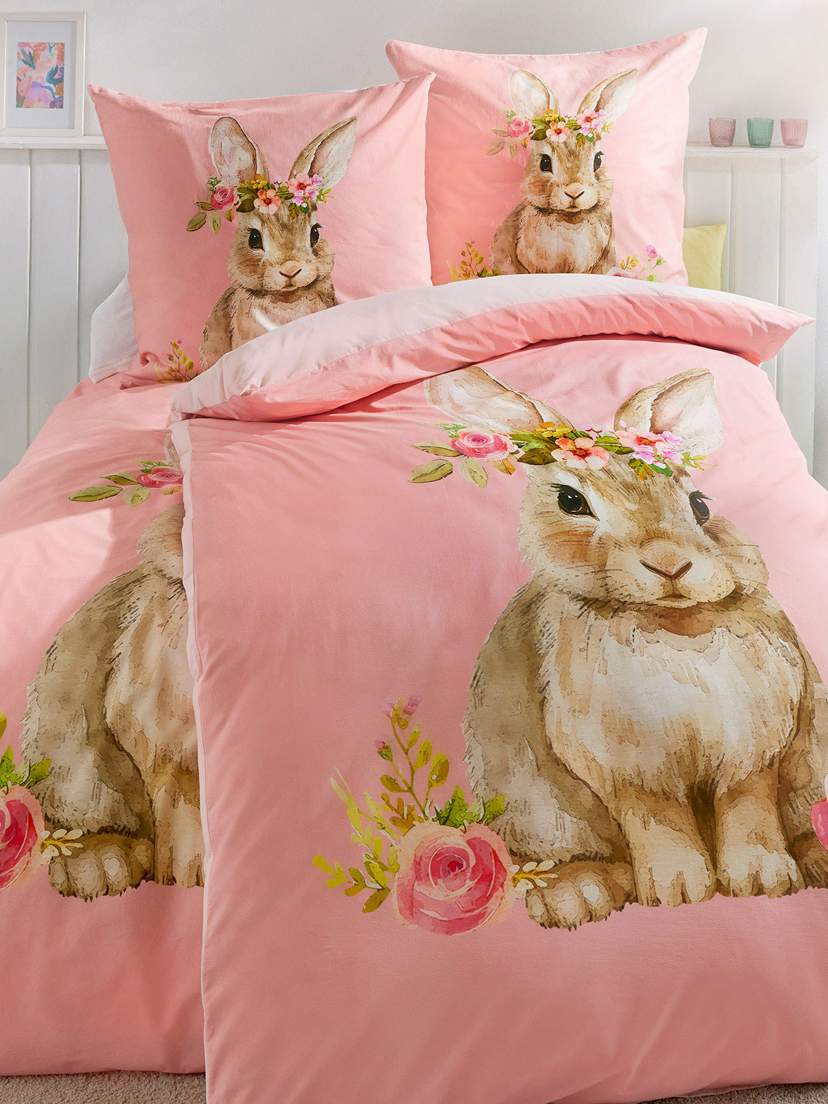 Bettwäsche-Set „Hase Rosa“