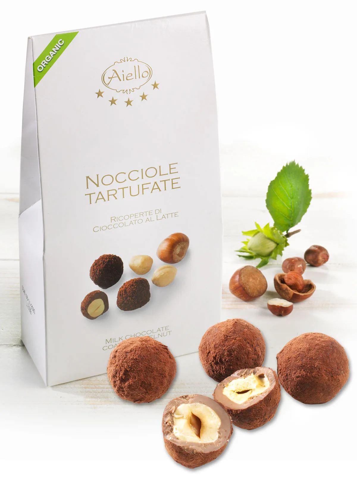 Schokolierte Bio-Haselnüsse