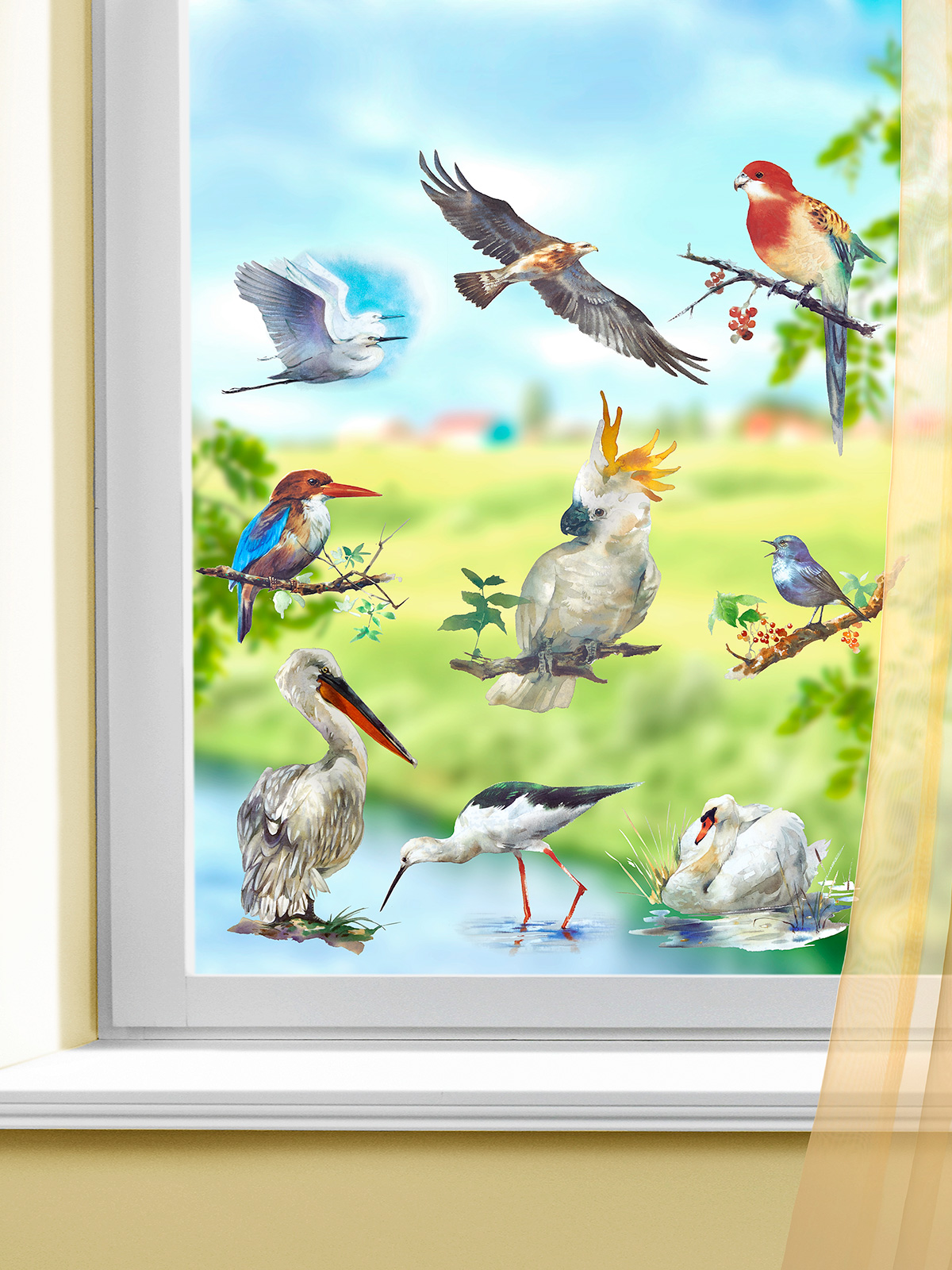 Fenster-Sticker „Vogelwelt“