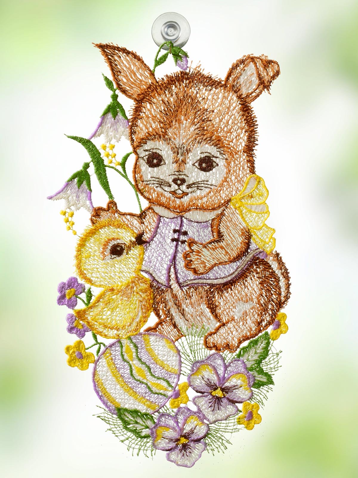 Fensterbild „Hase und Küken“