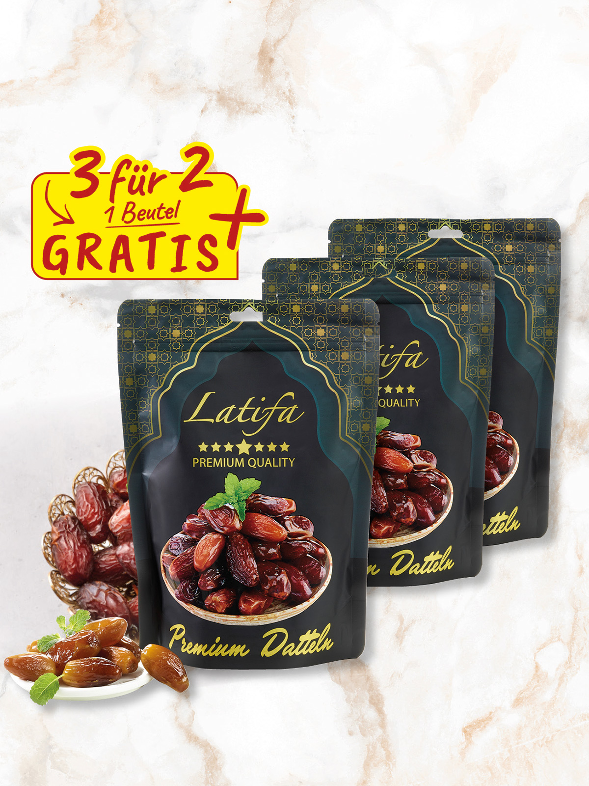 „3 für 2“ Latifa Premium-Datteln