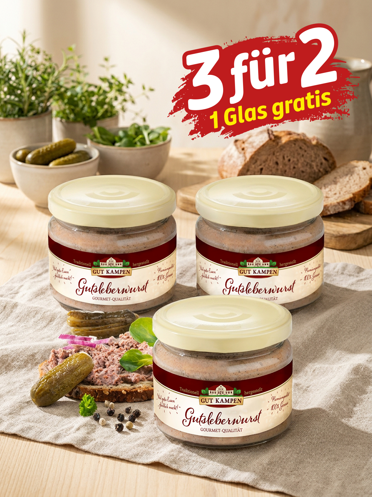 „3 für 2“ Gutsleberwurst