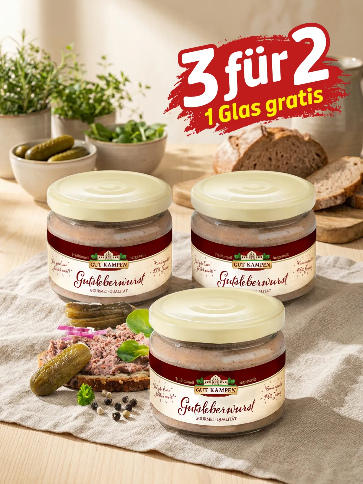 „3 für 2“ Gutsleberwurst