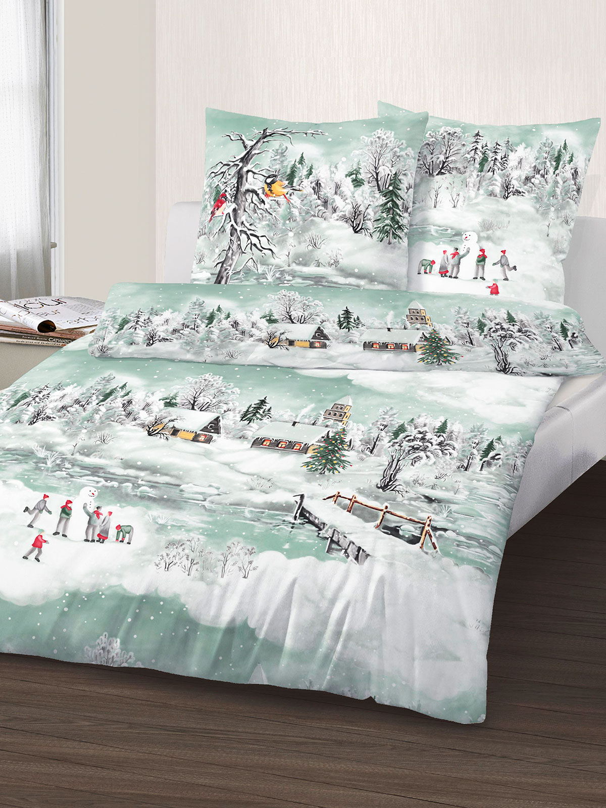 Biberbettwäsche „Winterlandschaft“