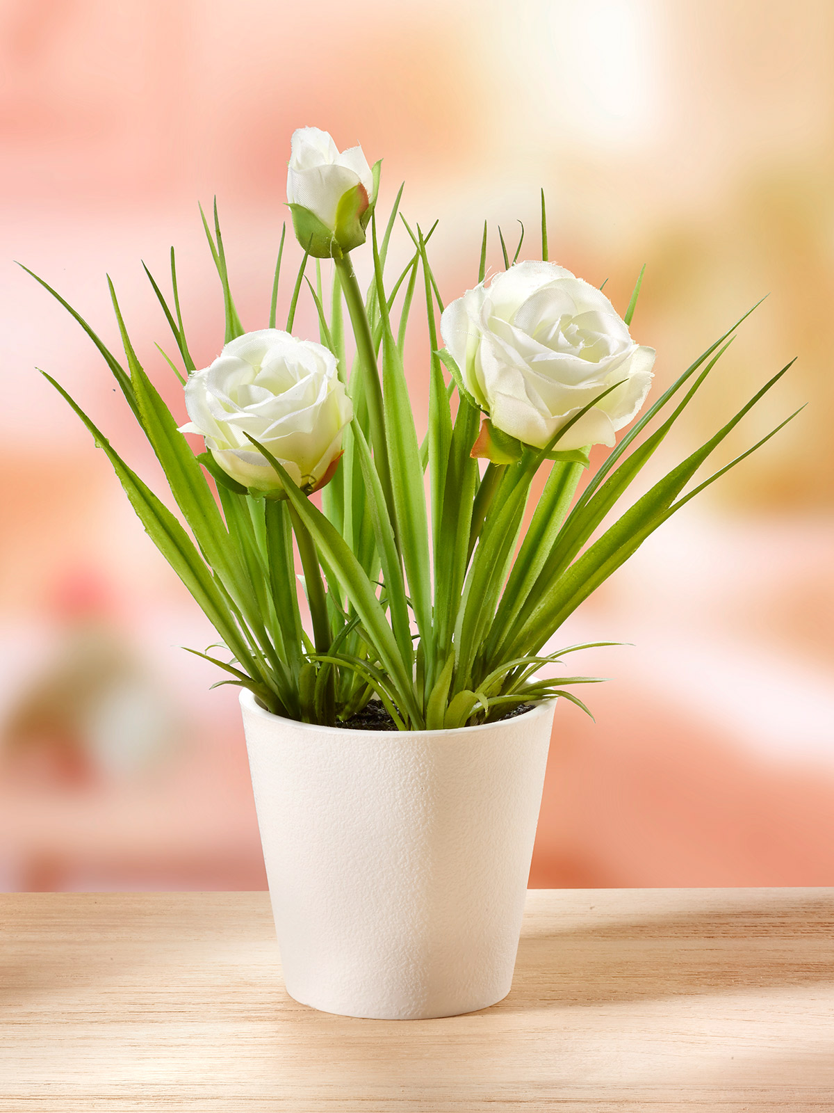 Rosen-Arrangement im Topf