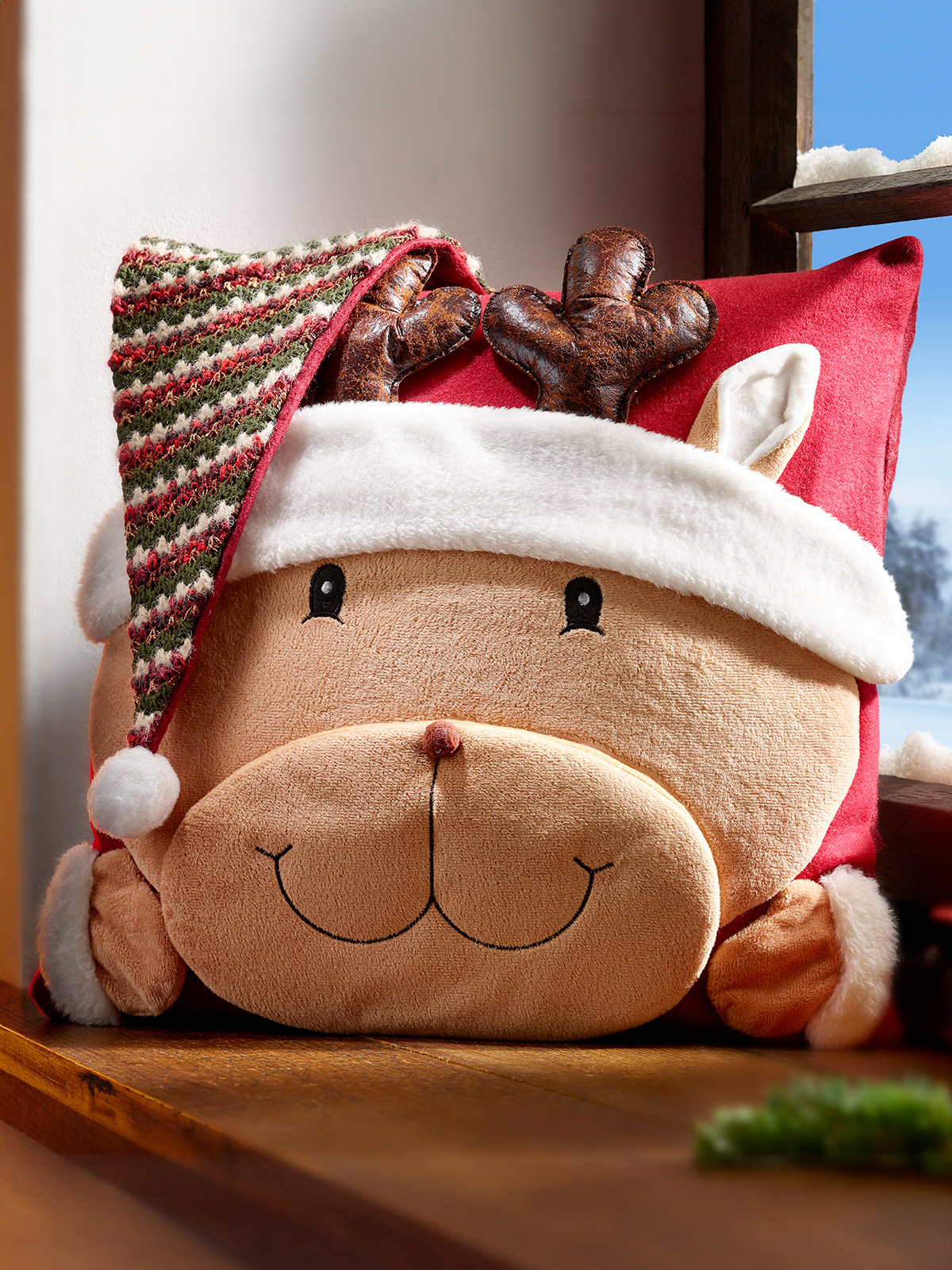 Kissenhülle „Elch mit Mütze“ Kissenhülle „Elch mit Mütze“