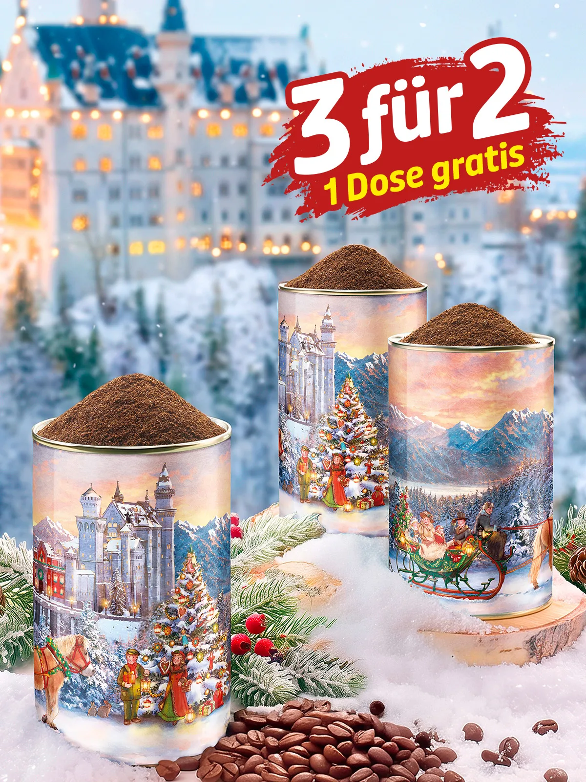 „3 für 2“ Festkaffee „Neuschwanstein“ 